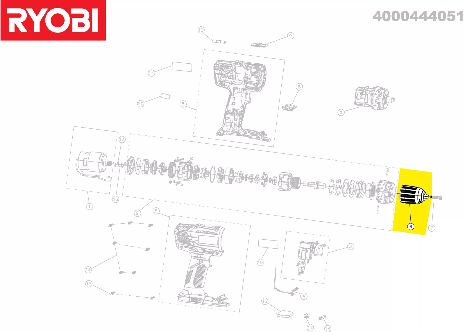 mandrin à serrage rapide réf. 5131029442 Ryobi